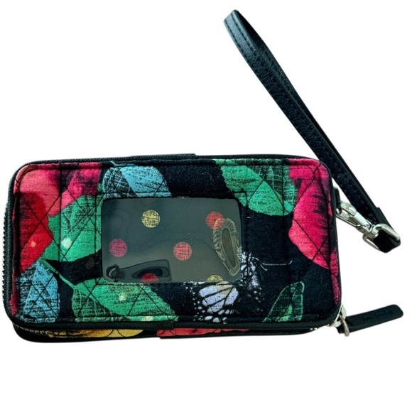 Vera Bradley Wristlet Wallet Havana Rose Zip Around Bifold Snap Multifunction - Picture 3 of 6